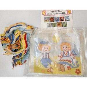 Rag Dolls Needlepoint Craft Kit 12x12 *Missing Needle‎